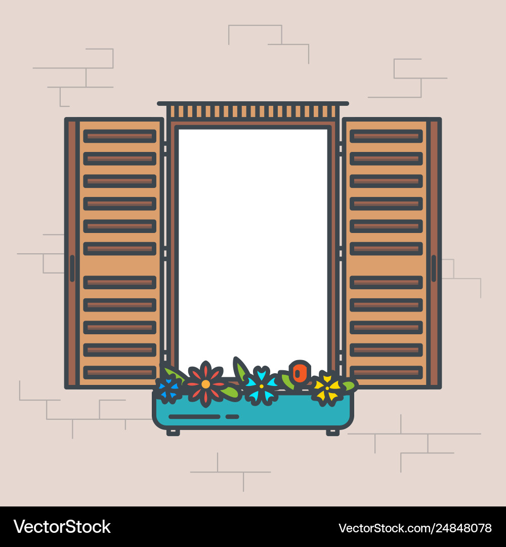 Open retro window Open retro window vector image