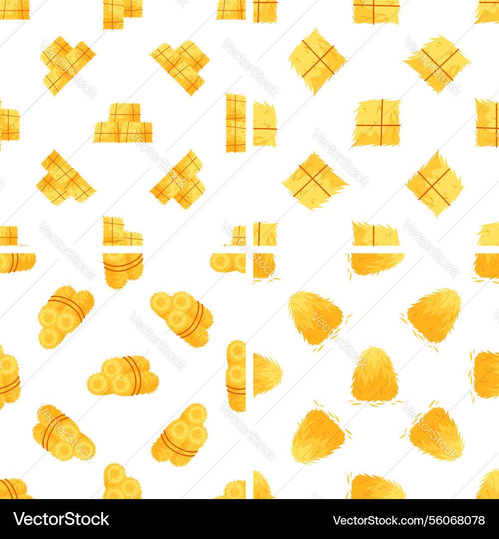 Seamless pattern with hay bales and haystacks Seamless pattern with hay bales and haystacks vector image