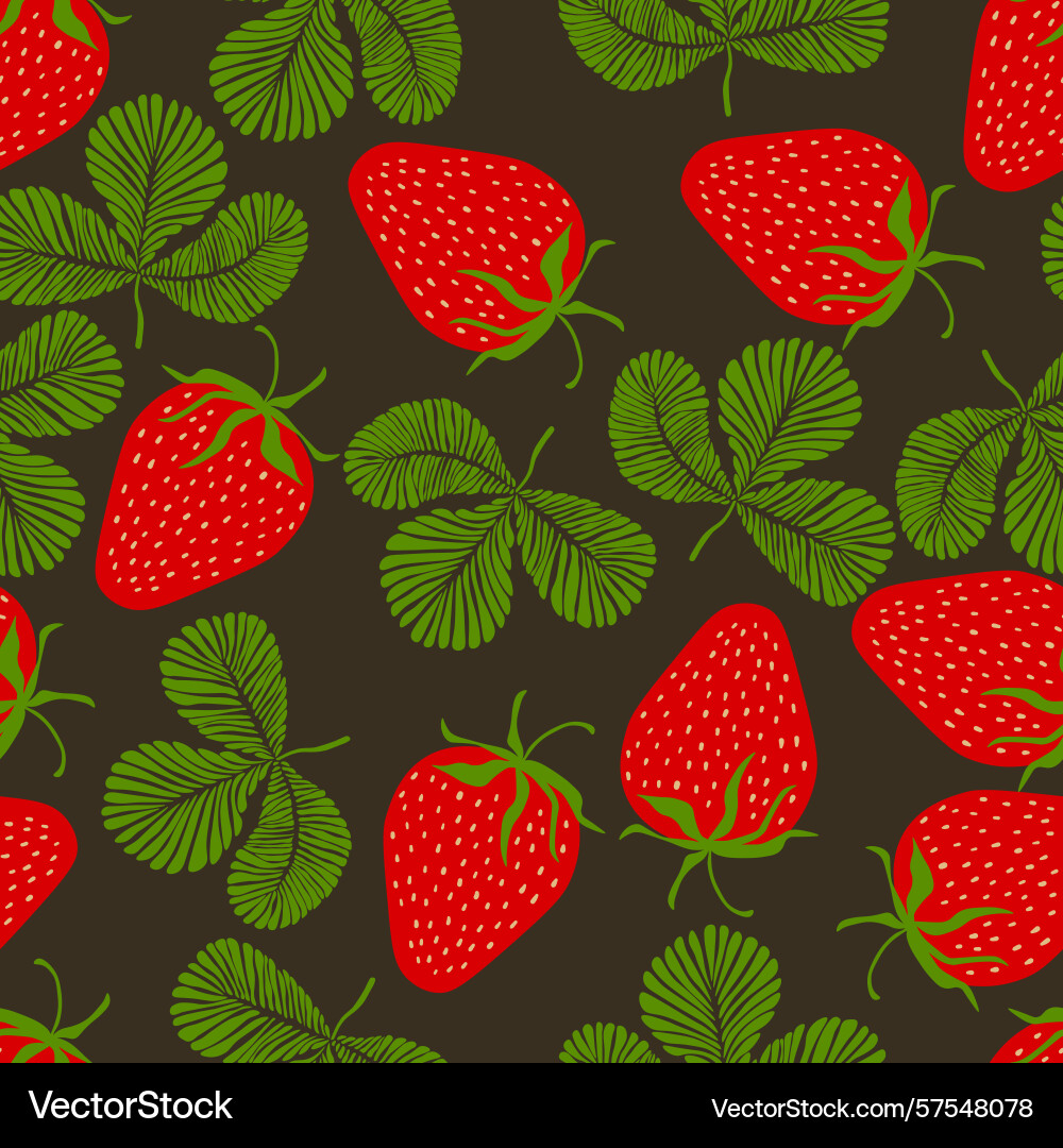Seamless pattern with strawberry on color Seamless pattern with strawberry on color Vector Image