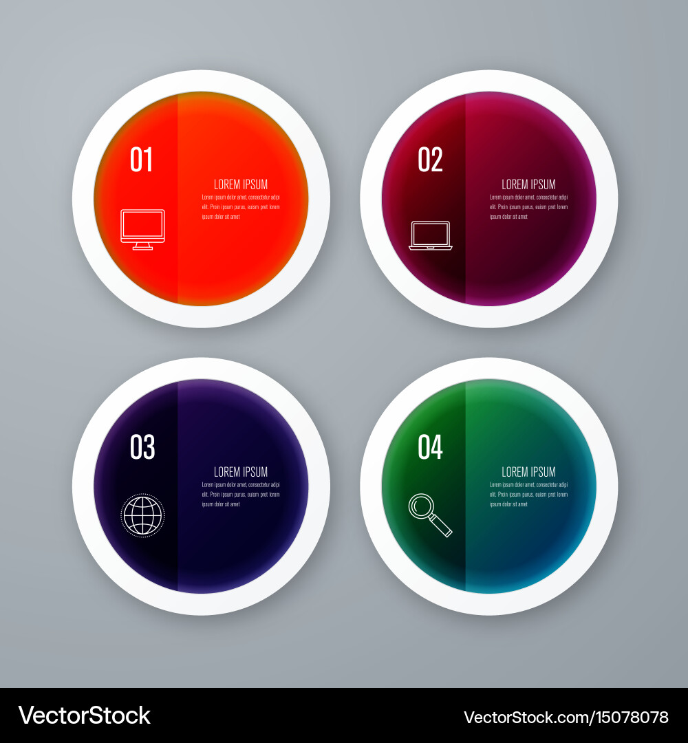 Template for cycle diagram graph presentation vector image