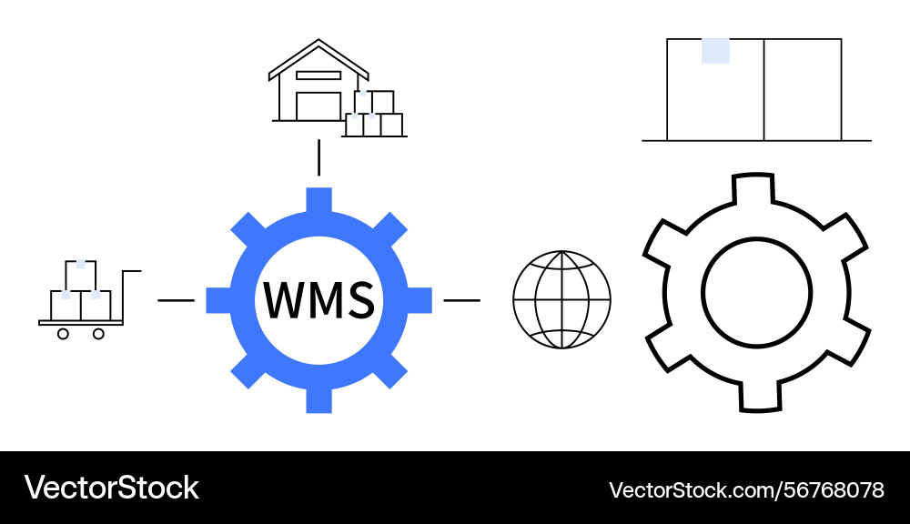 Warehouse management process flow showing key Warehouse management process flow showing key vector image