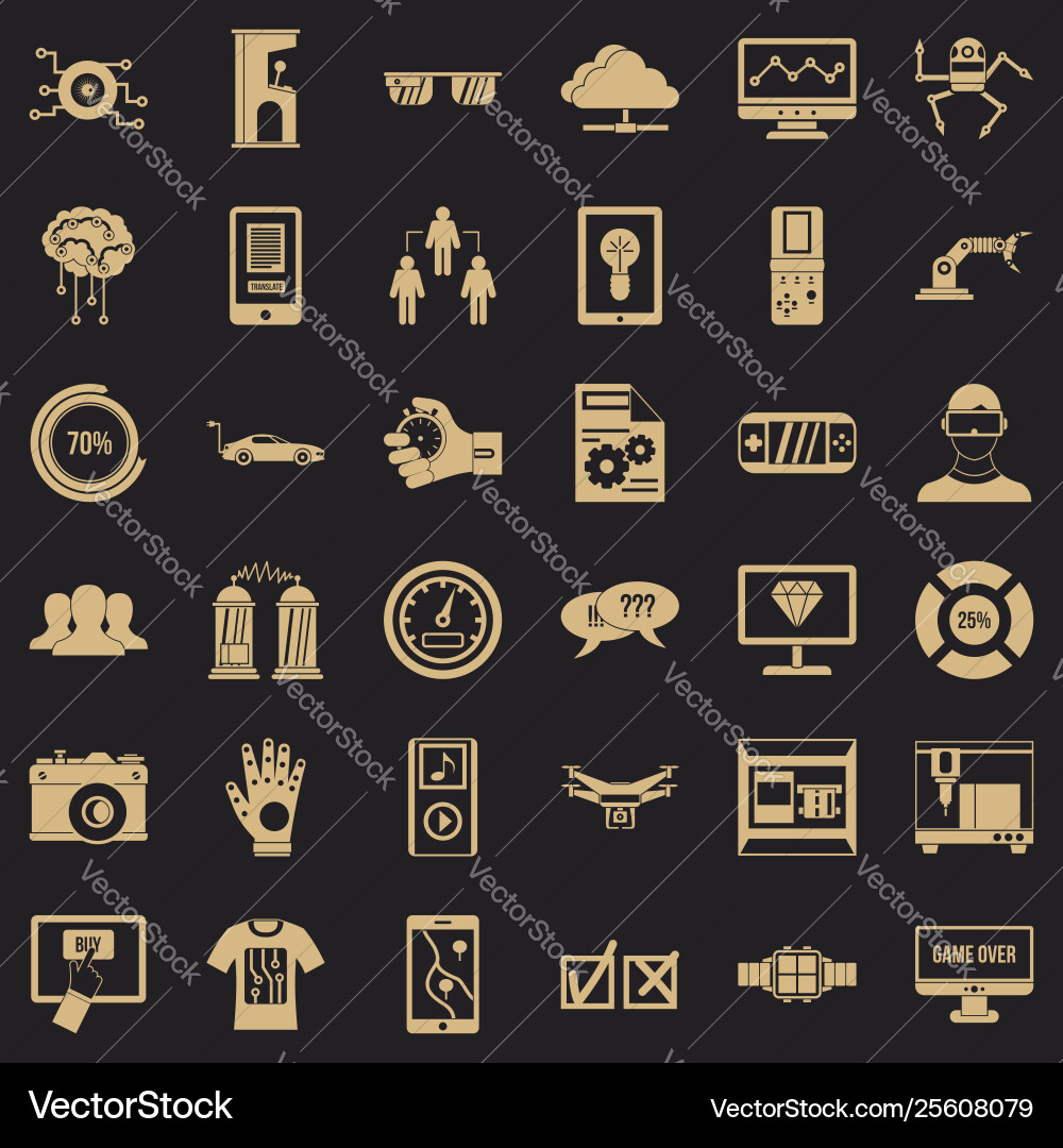 Computer icons set simple style Computer icons set simple style vector image