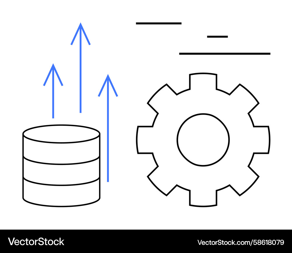 Data growth and process efficiency with arrows Vector Image