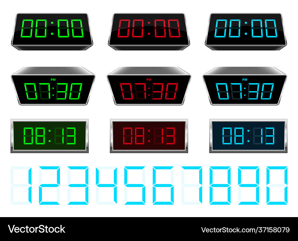 Digital Clock Display Vector Image