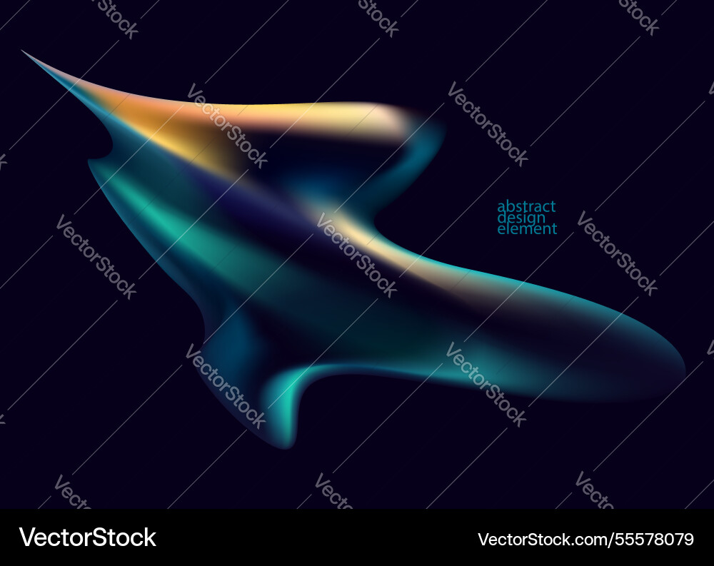 Iridescent Fluid Shape Background Vector Image
