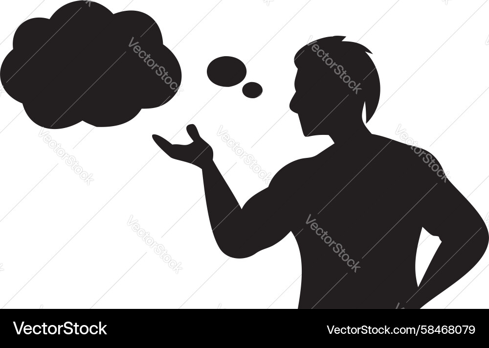 Man Contemplating Idea Vector Image