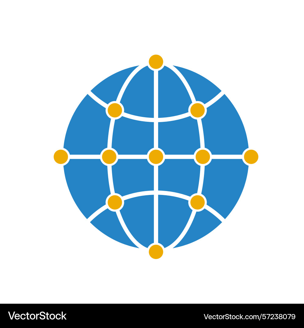 Optimization icon network globe vector image