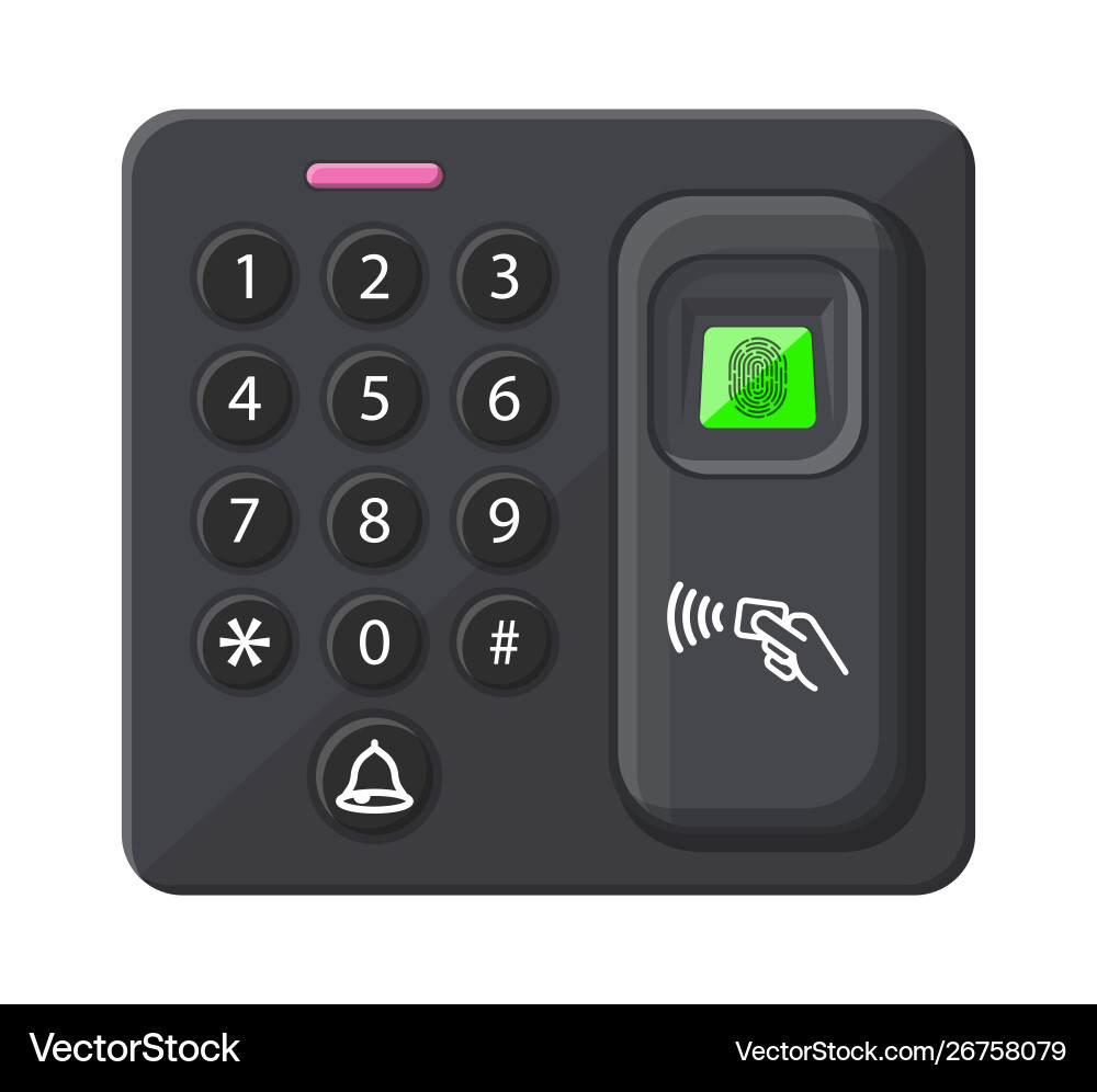 Password and fingerprint security device Password and fingerprint security device vector image