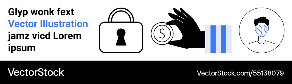 Secure financial transactions and digital identity Secure financial transactions and digital identity vector image