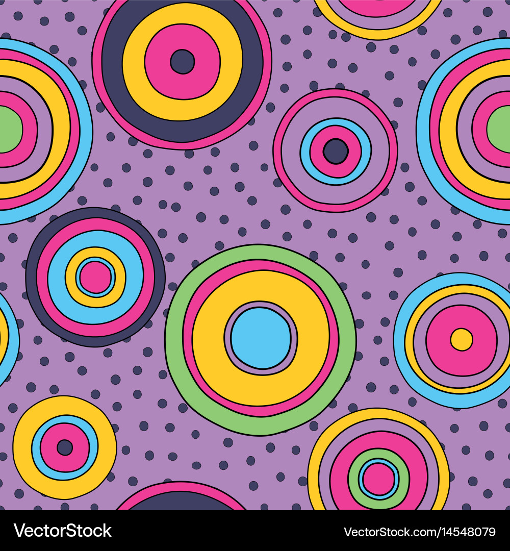 Vibrant Psychedelic Circle Pattern vector image
