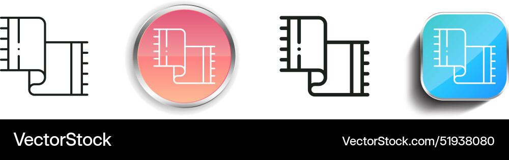 Blanket icon thin linear regular and button style vector image