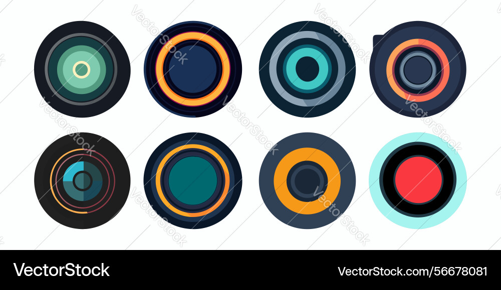 8 abstract circular icons design Vector Image