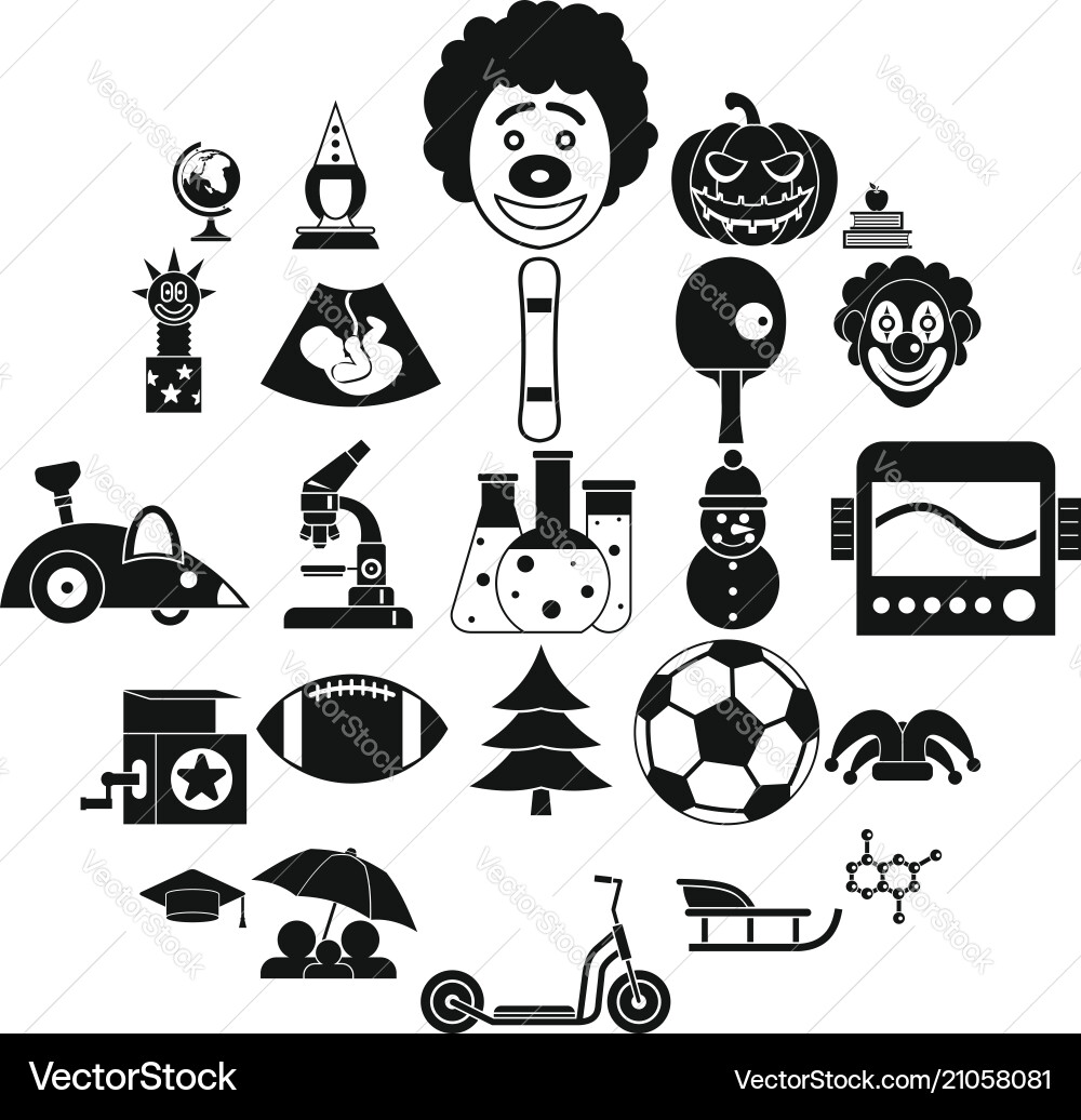 Apprentice icons set simple style Vector Image