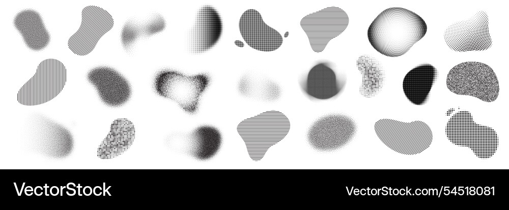 Blobs and organic shape splashes with halftone Blobs and organic shape splashes with halftone vector image
