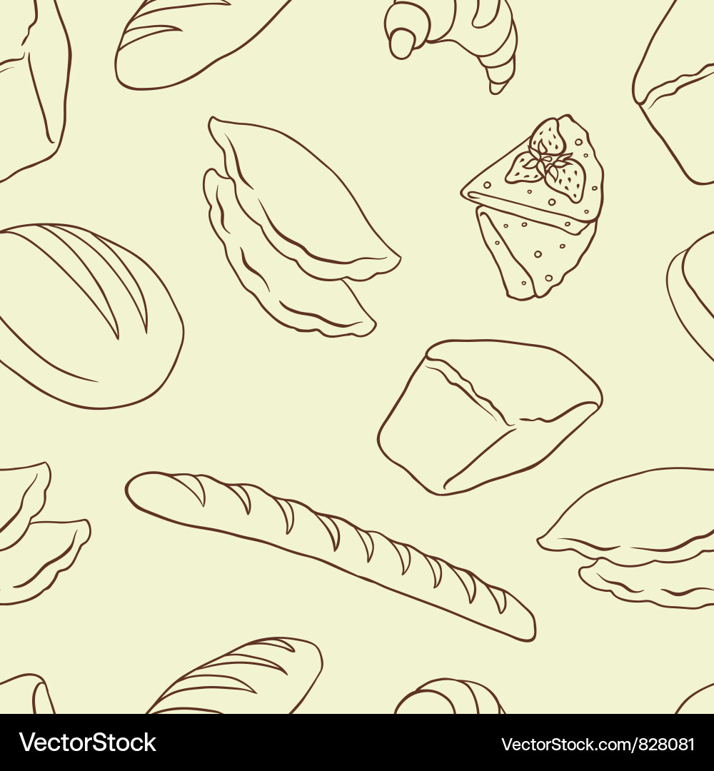 Bread Pattern Background Vector Image