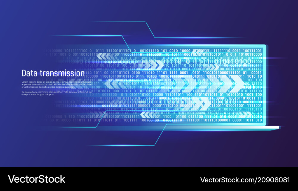 Data transmission technology concept vector image