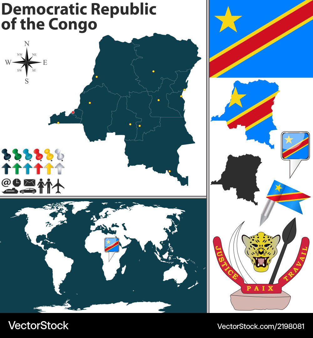 Democratic republic of the congo map Royalty Free Vector