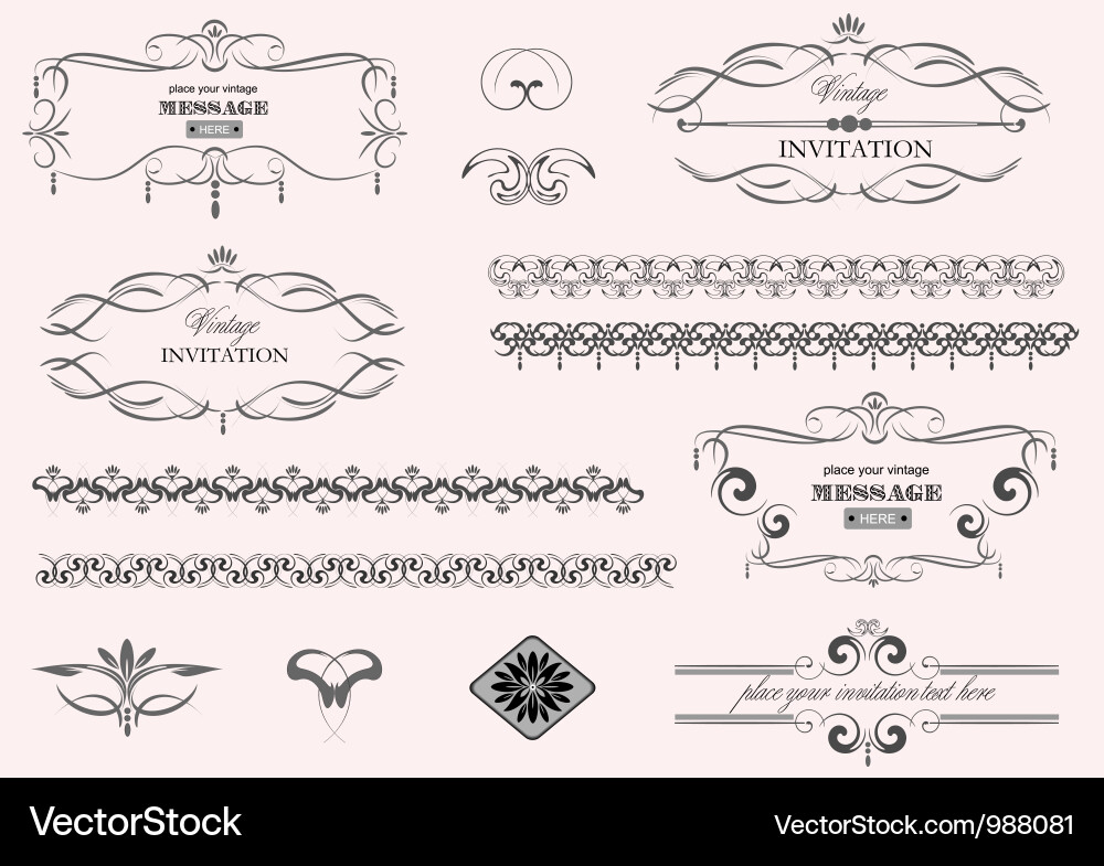 Elegant Vintage Frames & Ornaments Vector Image