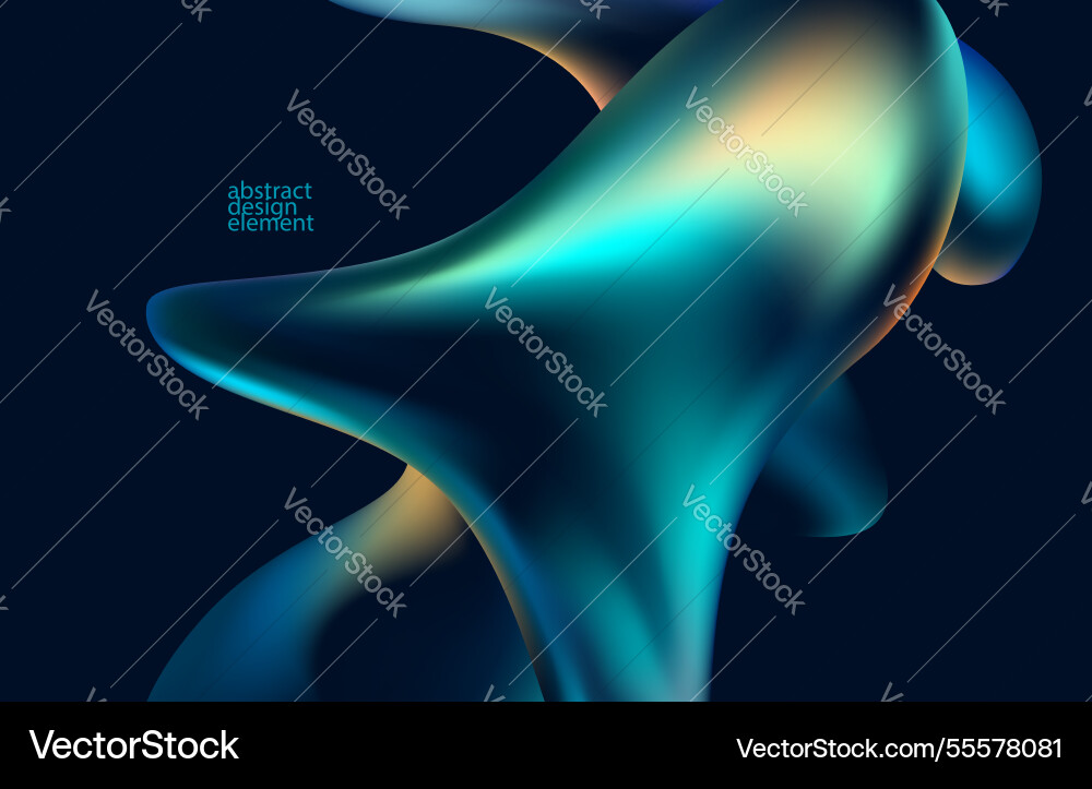 Iridescent Fluid Shape Background vector image