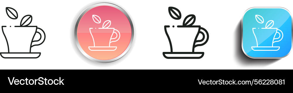 Mate de coca icon thin linear regular and button vector image