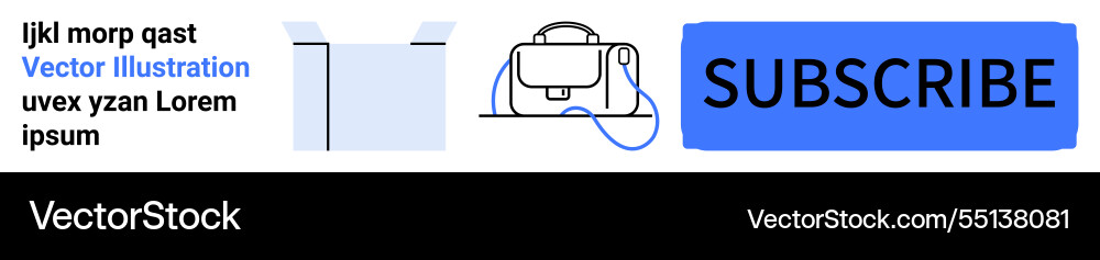 Subscribe button with backpack icon and open box Subscribe button with backpack icon and open box vector image