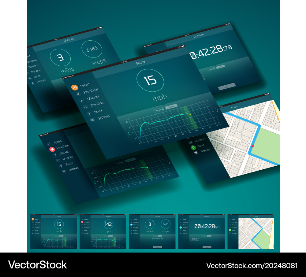 Workout App UI Concept vector image