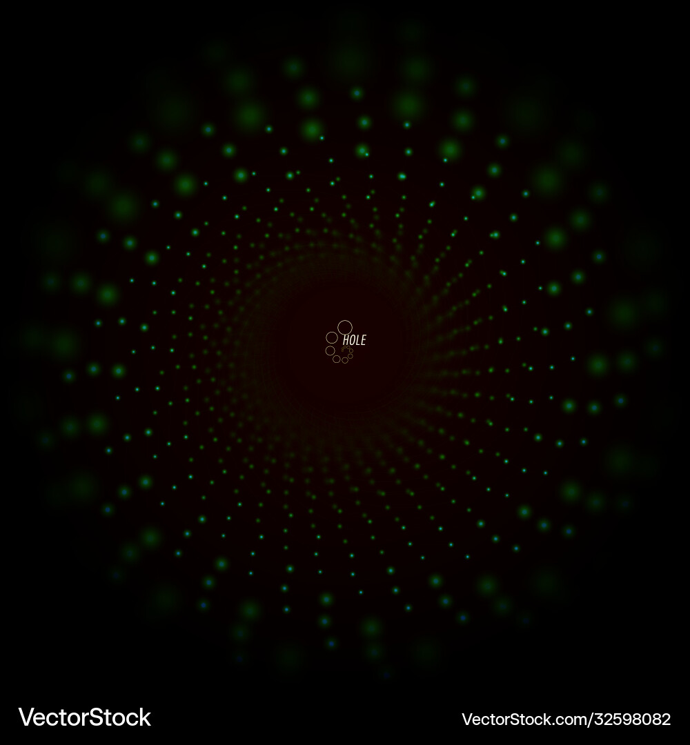 3d tunnel with particles and grid abstract vector image