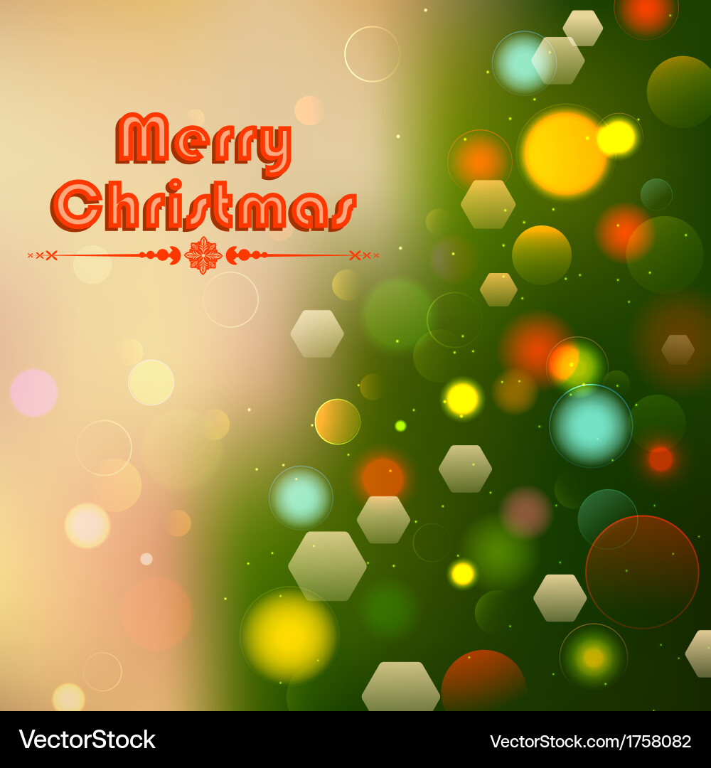 Christmas background with bokeh effect vector image