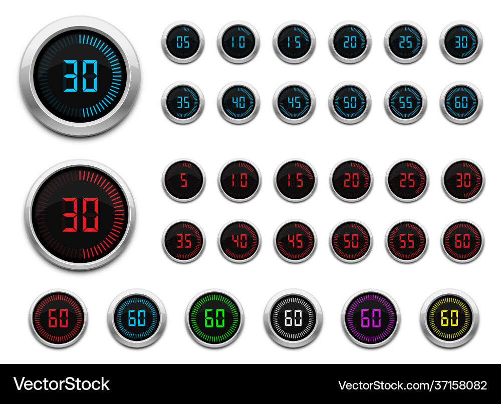 Digital timer design isolated on white background Vector Image