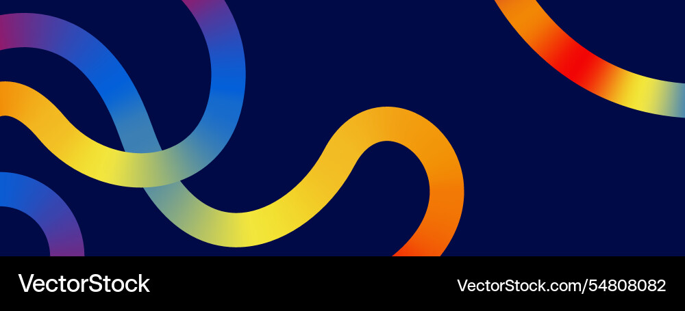 Dynamic colorful curved lines on blue background Dynamic colorful curved lines on blue background vector image