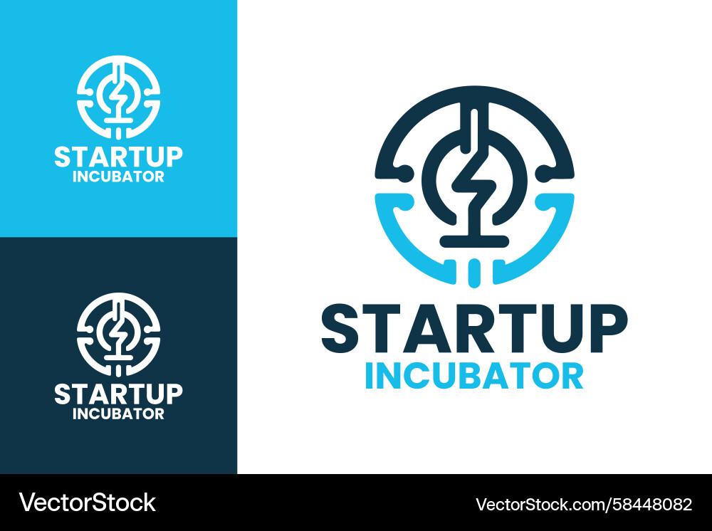 Lightning Startup Incubator Vector Image