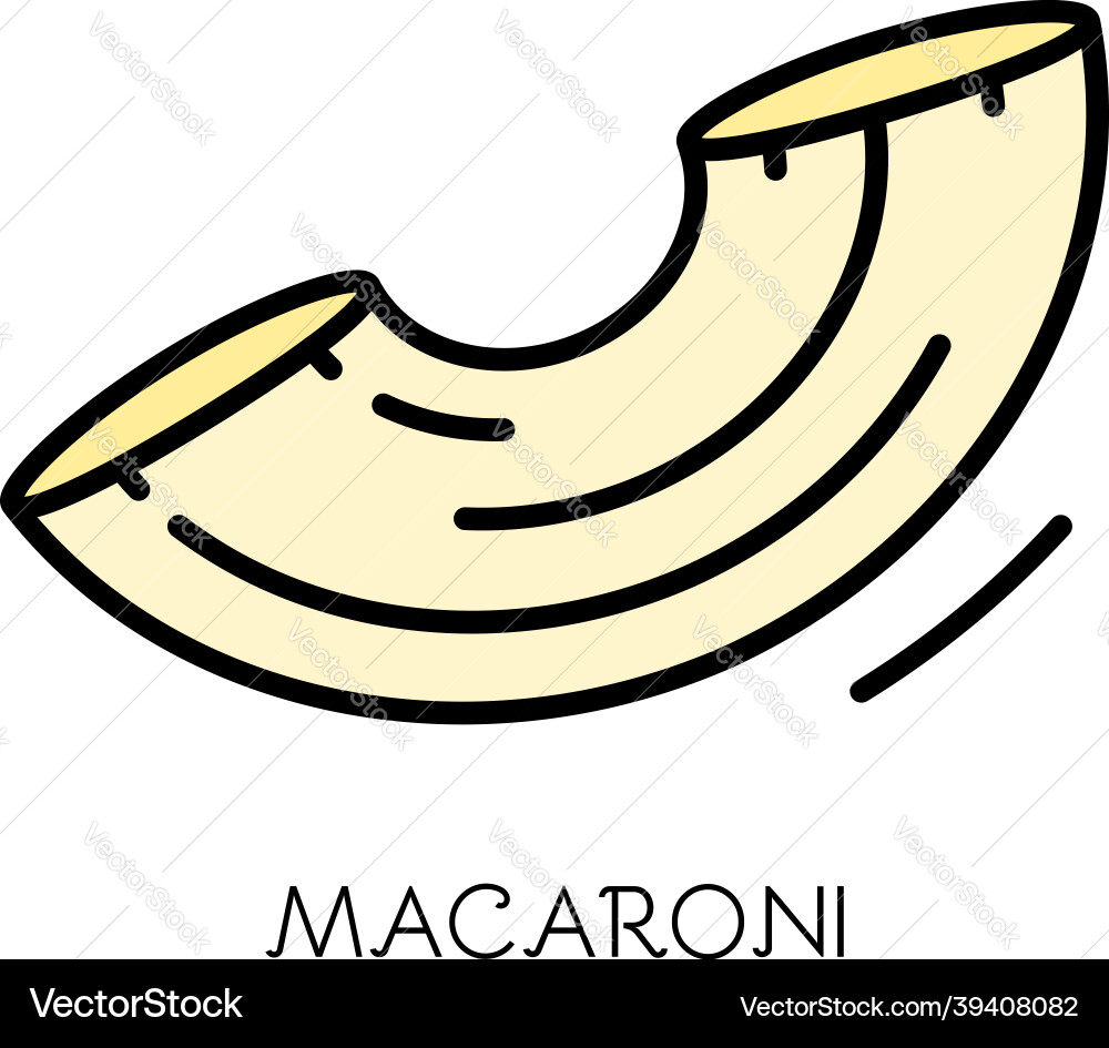 Macaroni icon color outline Macaroni icon color outline Vector Image