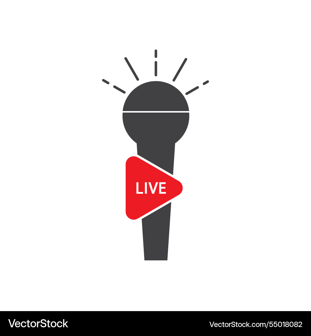 Microphone broadcasting live streaming Microphone broadcasting live streaming Vector Image