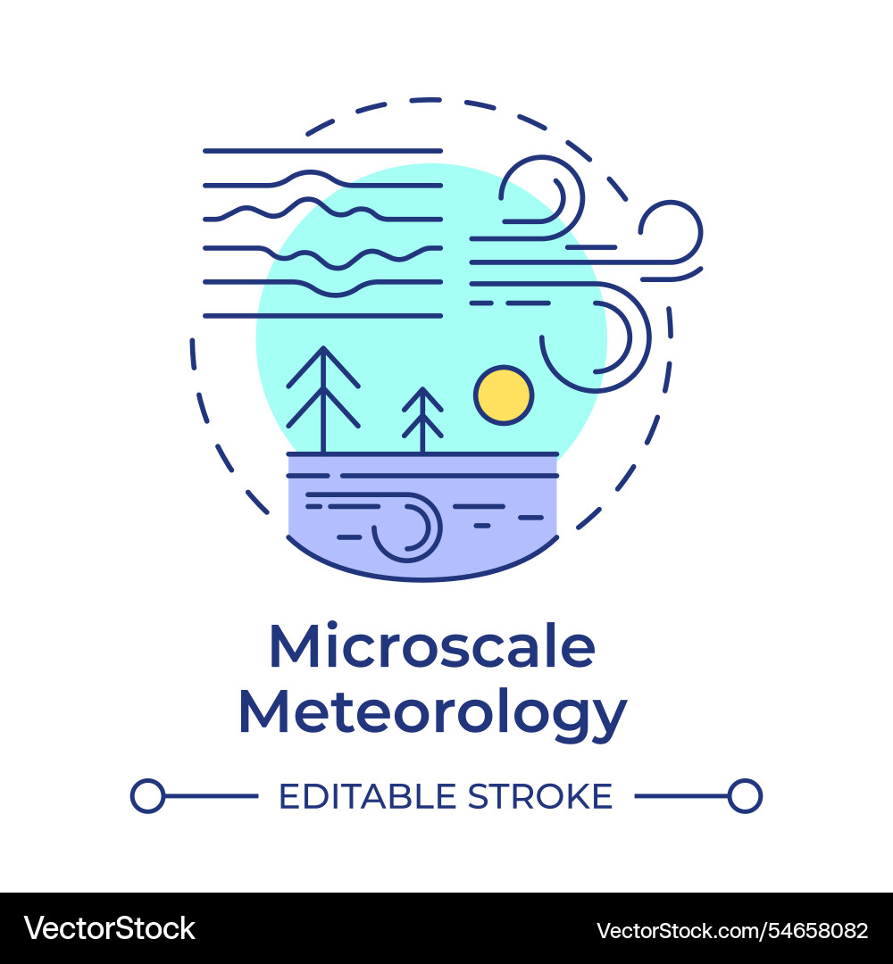 Microscale meteorology multi color concept icon Vector Image