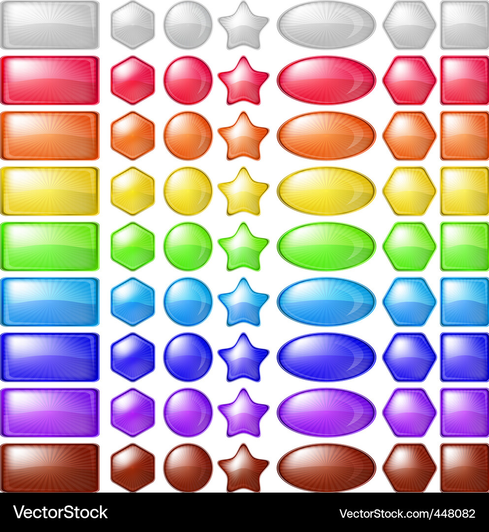 Modern Button Icons Set Vector Image