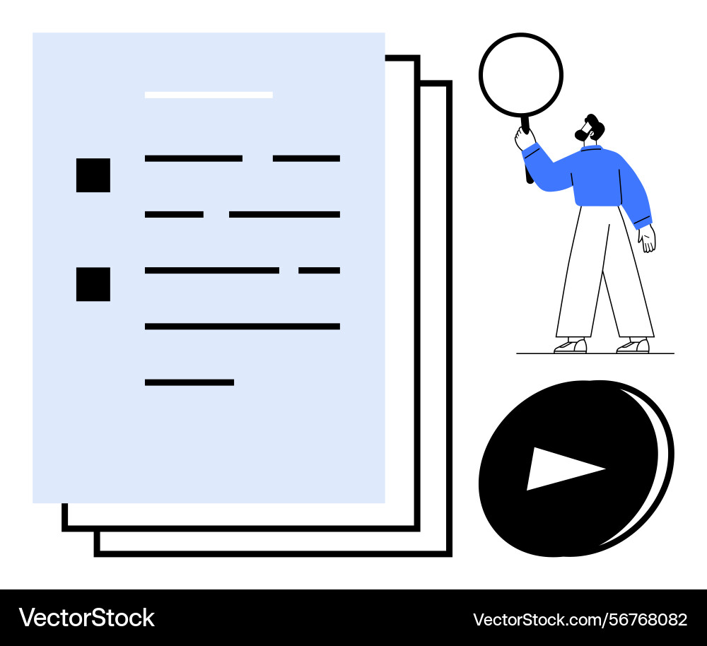 Organized document with user interaction and play Organized document with user interaction and play vector image