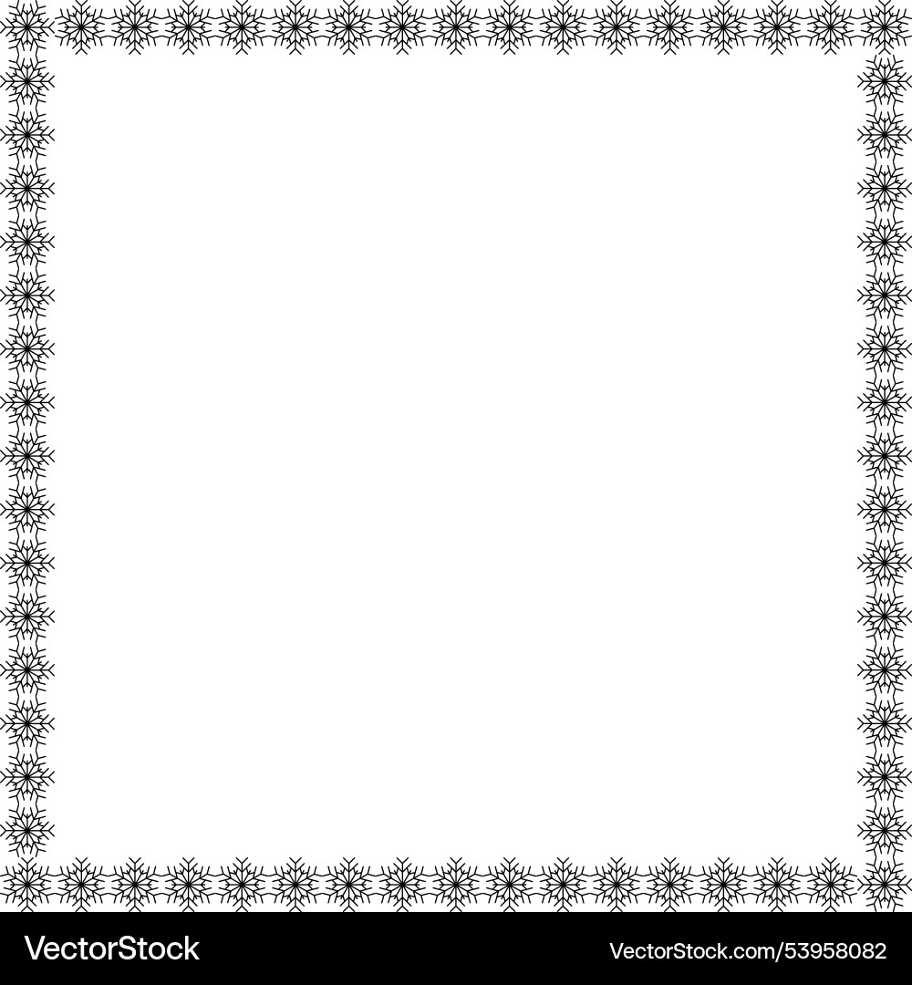 Snowflake square frame winter round vector image