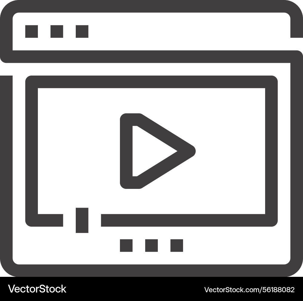 Video marketing flat line web icon concept Vector Image