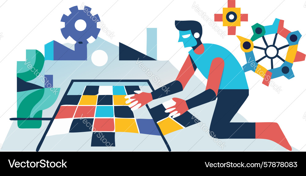 Collaborative board game session fun and teamwork Vector Image