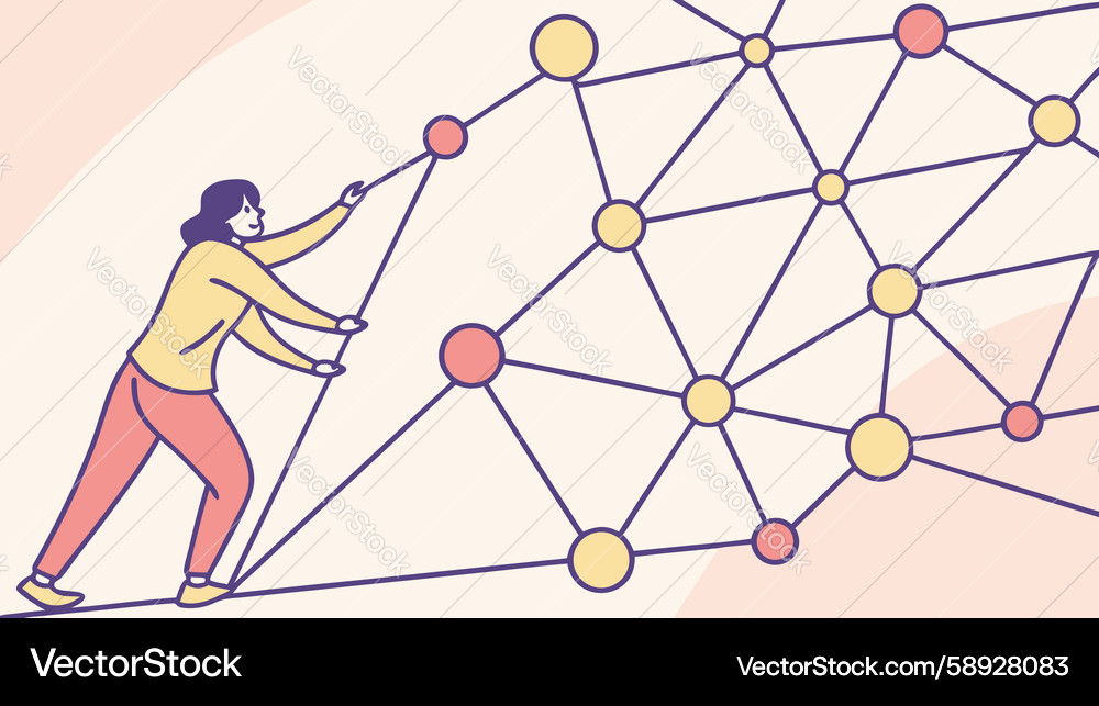Connecting Network Node Vector Image