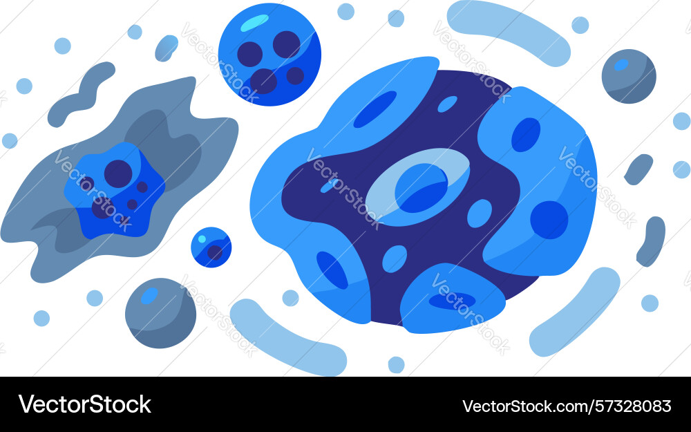 Cosmic asteroids and meteors in deep space design vector image