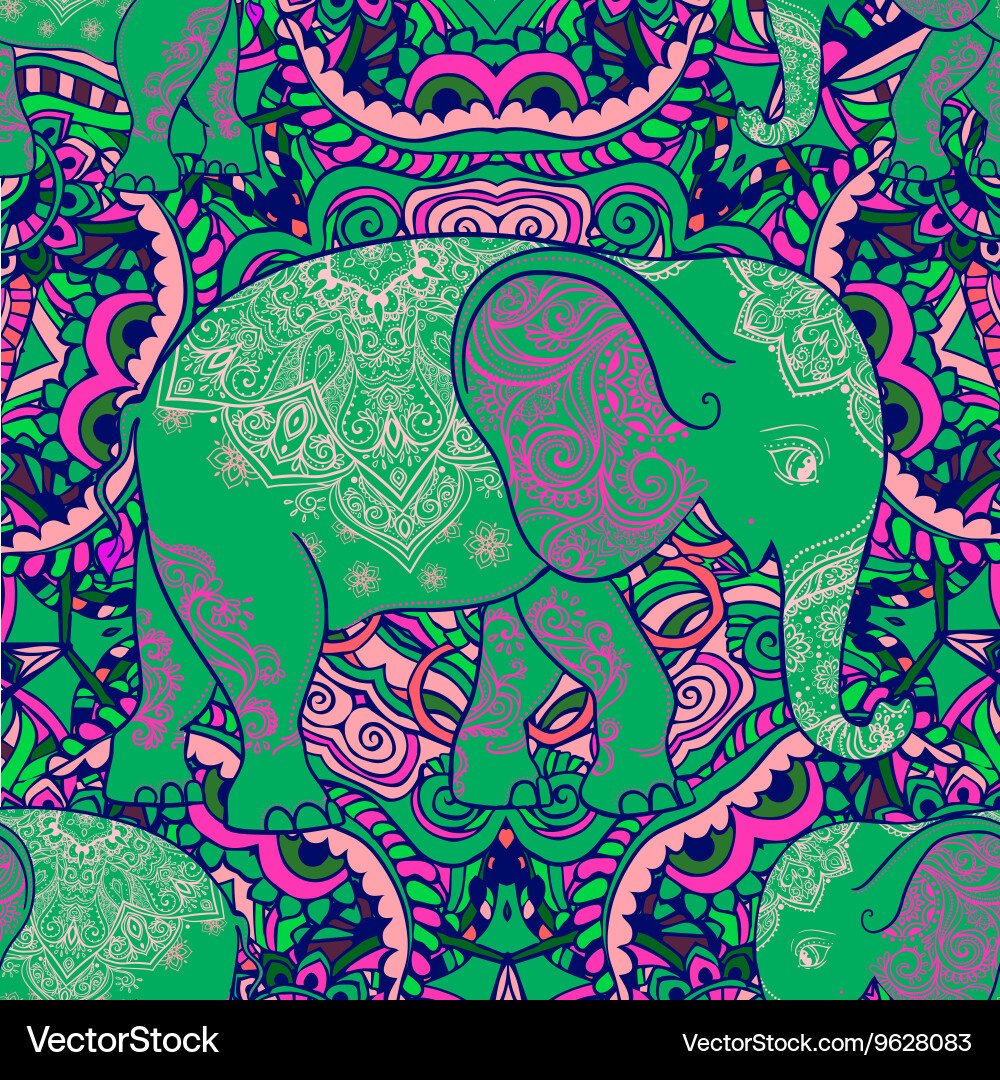 Elephant Pattern Vector Image