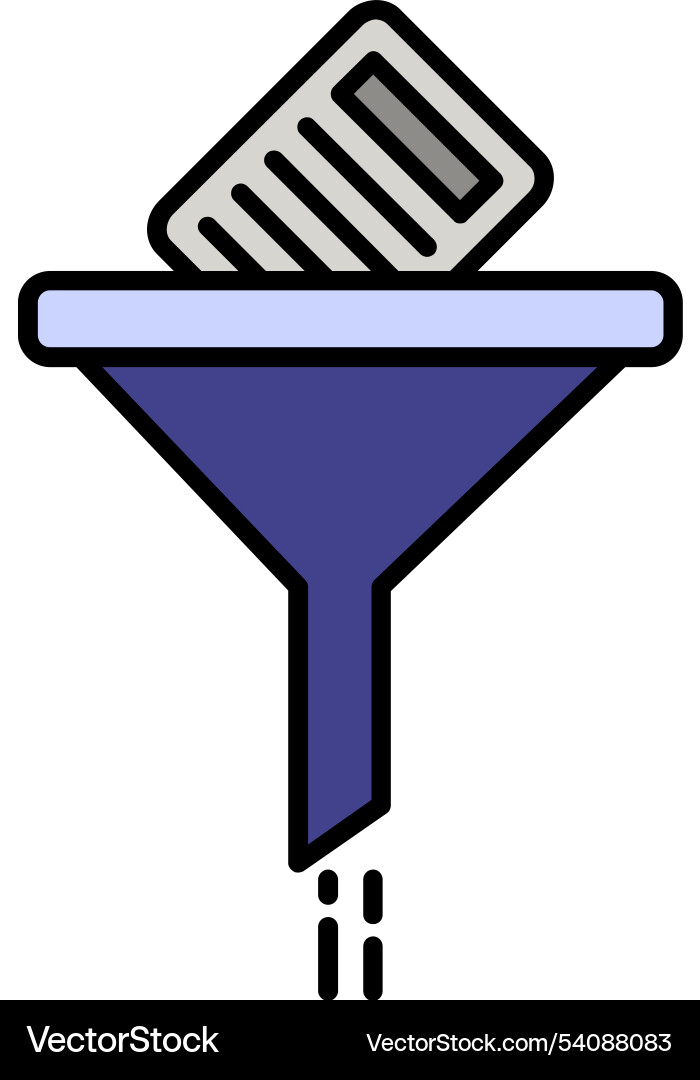 Filtering data line filled icon design Vector Image