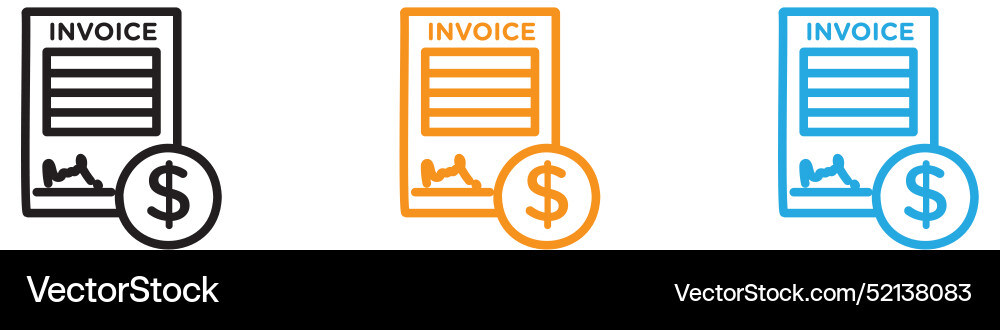 Invoice logo set collection for web app ui vector image