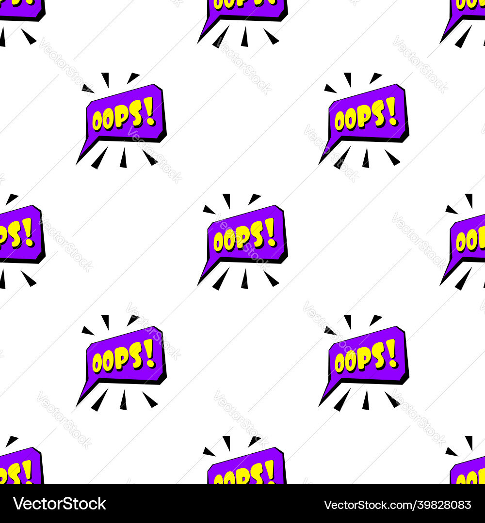 Oops sound effect pattern seamless vector image