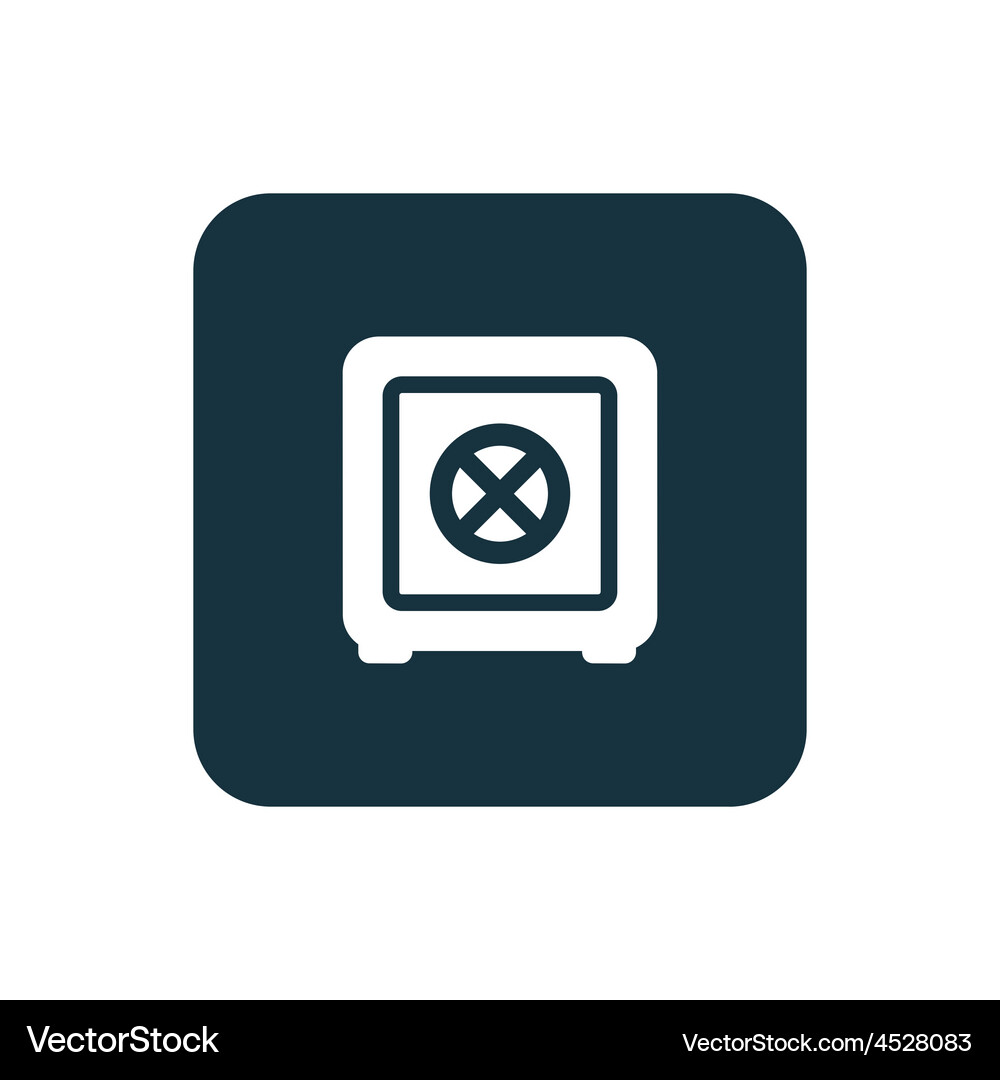 Secure Vault Icon - Rounded Squares Vector Image