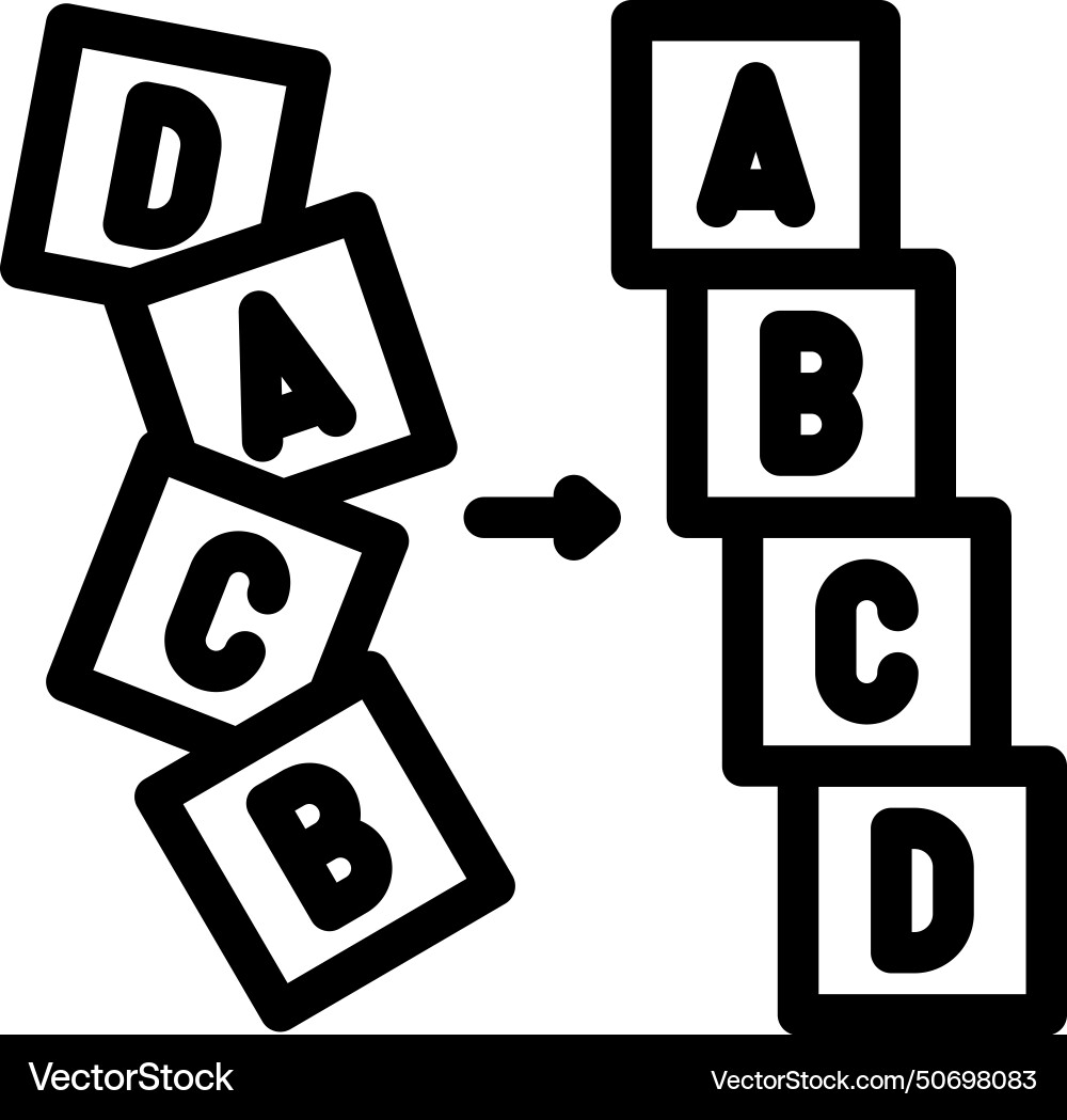 Sortieren von algorithm line icon Sortieren von algorithm line icon Vektorbild