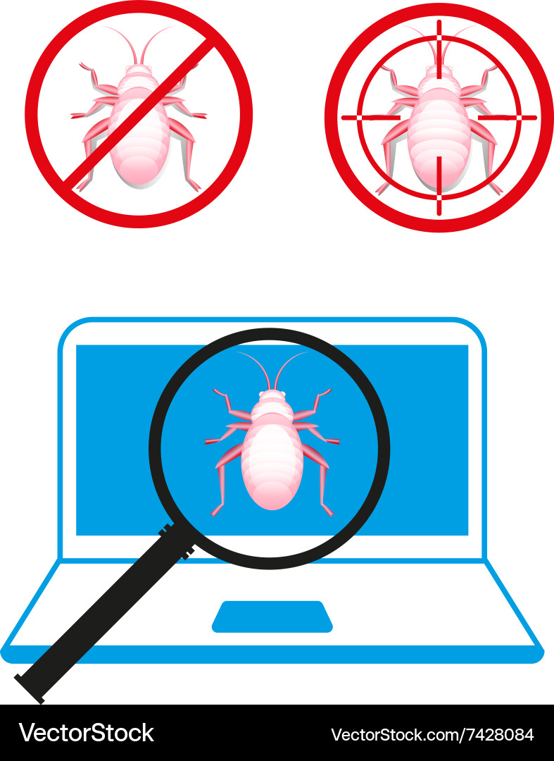 Bug in software code design concepts Vector Image