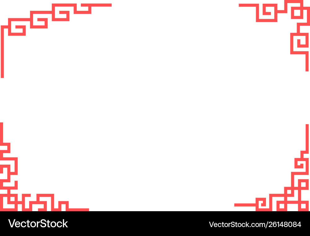 Chinese corner ornament in linear style vector image