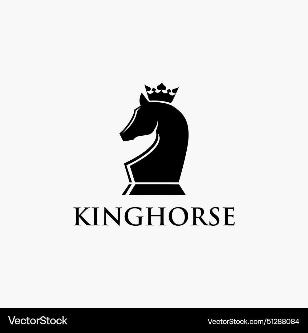 Minimalist king horse of chess logo icon vector image